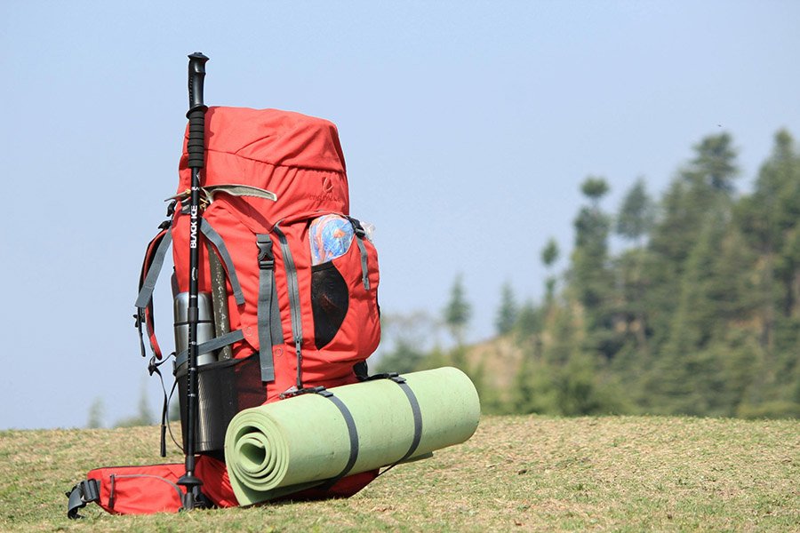 Hiking pole and bag