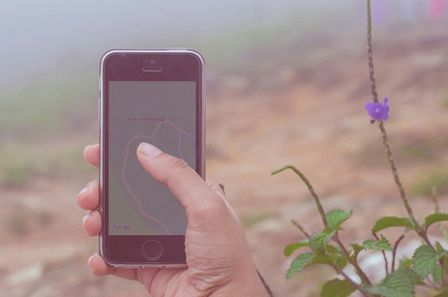 AI phone app outdoors