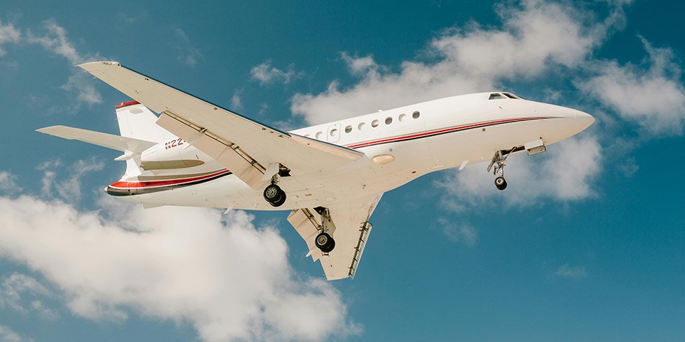 private jet flying